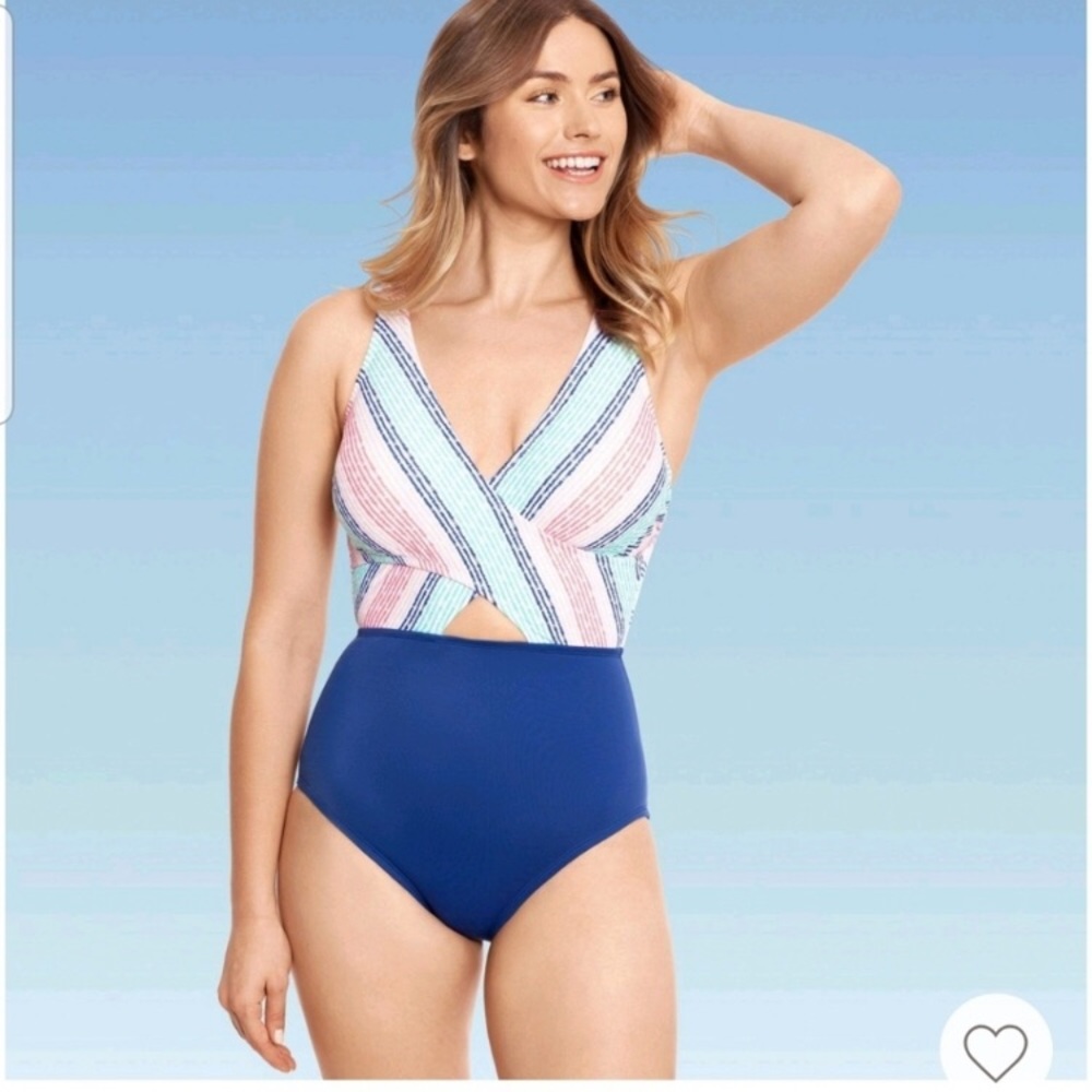 Beach Betty Wrap Front One-piece Swimsuit NWOT